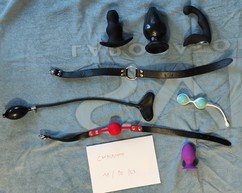 Accessories BDSM, plug, strapon, latex condom gag
